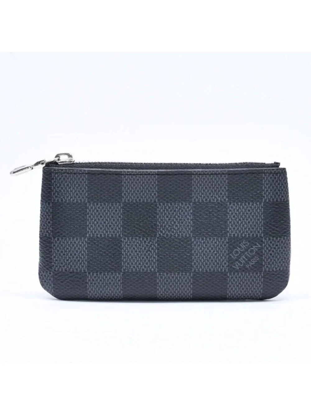 Louis Vuitton Pochette Cles Coin Purse Damier Graphite Canvas Black Gray Silver
